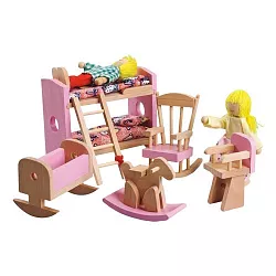 Dřevěný nábytek pro panenky - Dětský pokoj