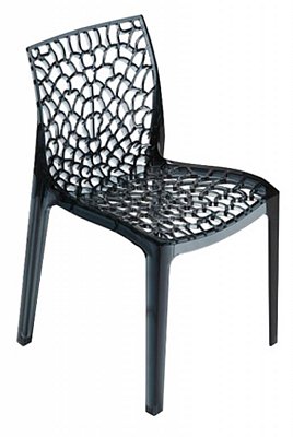 Plastová stolička - GRUVYER-k-II - Antracite transparente