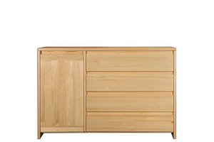 Komoda kombinovaná z masívnej borovice 133x40x85cm - Borovica