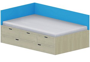 Dětská postel 120x200cm s úložným prostorem Anna - Marmara blue