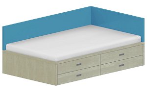 Dětská postel 120x200cm s úložným prostorem Gita - Marmara blue
