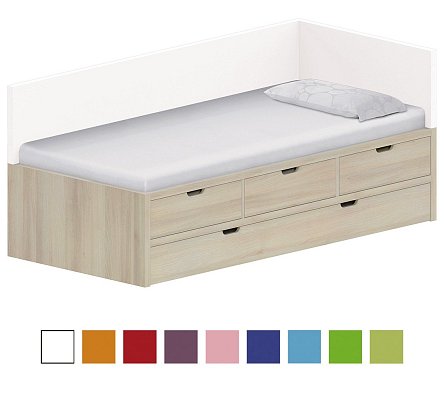 Lôžko drevodekor 90x200cm - Brillint white