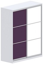 Šatníková skriňa s posuv. dverami, zrkadlo 160x62x205cm - Brillint white