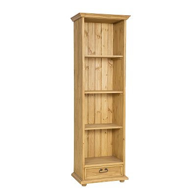 Knižnica z masívnej borovice, 61x195x43 - Rustikal