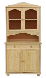 Vitrína z masívnej borovice 92x47x190cm - Sivá