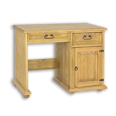 Písací stôl z masívnej borovice, 110x78x60 cm - Rustikal.