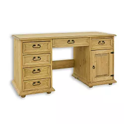 Písací stôl z masívnej borovice, 150x78x60 cm - Rustikal