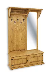 Predsieňová zostava z masívnej borovice, 120x195x40 cm - Rustikal