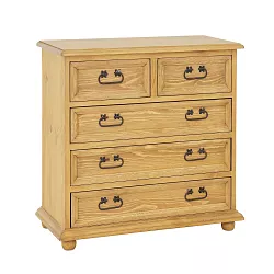 Komoda zásuvková z masívnej borovice, svetlý včelí vosk - Rustikal