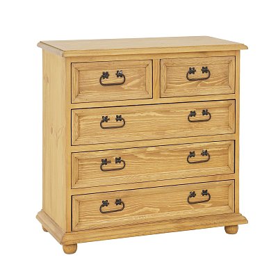 Komoda zásuvková z masívnej borovice, svetlý včelí vosk - Rustikal