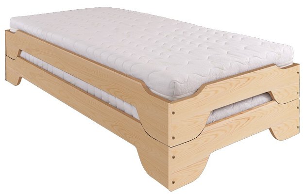 Postel z masivní borovice, stohovatelná LK138 90x200cm - Borovice