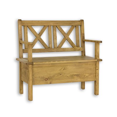 Jedálenská lavica z masívnej borovice, 120x96x53 - Rustikal