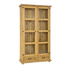 Vitrína z masívnej borovice 107x195x43cm - Rustikal