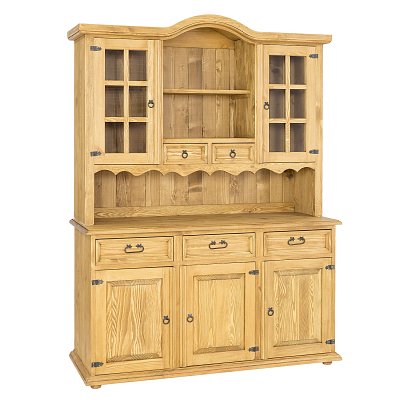 Vitrína z masivní borovice 150x205x56cm - Rustikal