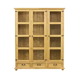 Vitrína z masívnej borovice 160x195x43cm - Rustikal