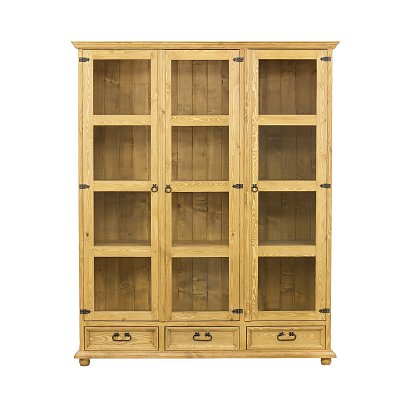 Vitrína z masívnej borovice 160x195x43cm - Rustikal