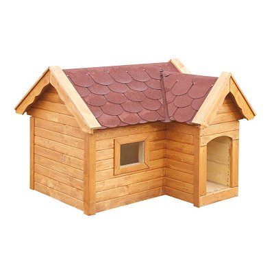 Psí bouda BRUNO LUX z masivního smrkového dřeva 160x170x130cm - Týk