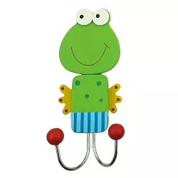 Dřevěný dětský věšák - Žabička