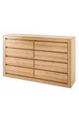 Komoda zásuvková z přírodního buku 150x41x90cm - Koniak