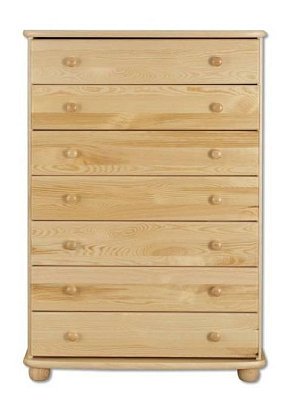 Komoda zásuvková z masivní borovice 85x42x125cm - Borovice - SUROVÁ