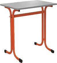 Školní jednomístná lavice bez košíku - v. 82 cm - Oranžová/Šedá