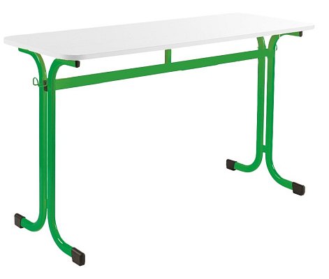 Školní dvoumístná lavice bez košíku - v. 64 cm - Zelená/Bílá