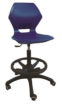 Židle DIAMOND s 5ti hvězdovou otočnou základnou - v. 35 až 46 cm - Modrá