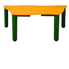 Stůl lichoběžníkového tvaru pro 5 osob - v. 46 až 52 cm - Oranžová