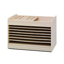 Úložný prostor s šesti přihrádkami na karty a listy - Buk 13