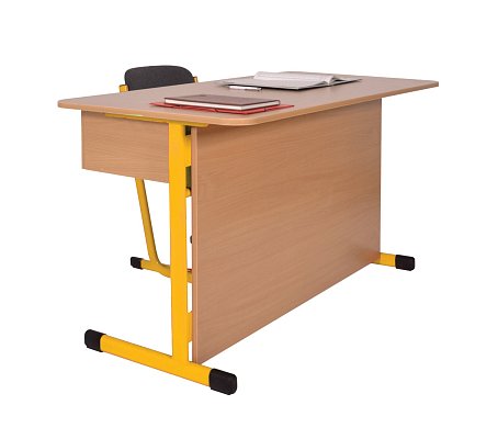 Učitelská katedra TITAN - v. 76 cm - Žlutá/Buk 13