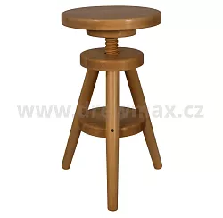 Drevený taburet s výškovým nastavením 30x30x60cm - Dub