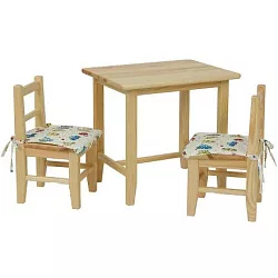 Dětský jídelní set z masivní borovice - Borovice