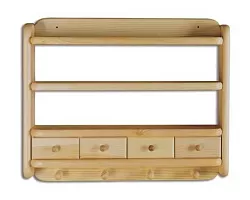 Police s vešiakmi 50x10x40cm - Sivá