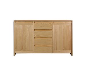 Komoda kombinovaná z masivní borovice 133x40x85cm - Borovice - VÝPRODEJ