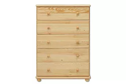 Komoda zásuvková z masivní borovice 80x47x122cm - Šedá