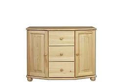 Komoda kombinovaná z masívnej borovice 100x47x78cm - sivá