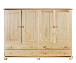 Komoda kombinovaná z masivní borovice 165x42x125cm - Dub