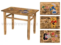 Jídelní stolek Krteček z masivního smrku -63x35x48cm