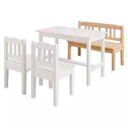 Jídelní lavice dětská z masivní borovice - Šedá