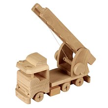 Maketa auto s žebříkem z masivního buku