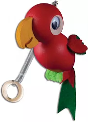 Figúrka papagáj na pružinke z masívnej borovice výška 13cm