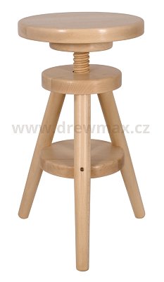 Drevený taburet s výškovým nastavením 30x30x60cm - Buk