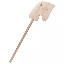 Dřevěný kůň na tyči přírodní