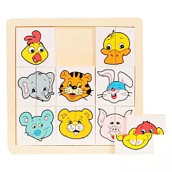 Drevené puzzle zvieracích hlavičiek