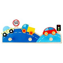 Dřevěný dětský věšák I - Silnice