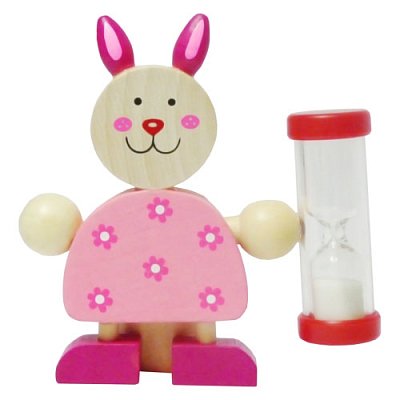 Drevené presýpacie hodiny na čistenie zubov - Králiček