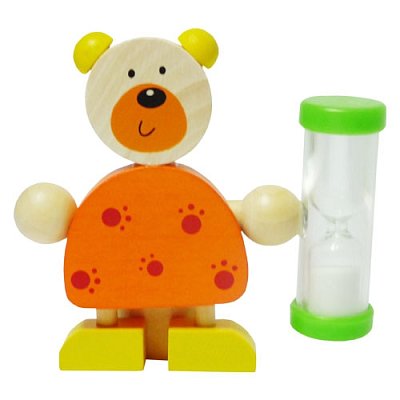 Drevené presýpacie hodiny na čistenie zubov - Macko