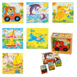 Dětské dřevěné kostky - Auto