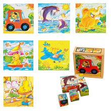 Dětské dřevěné kostky - Auto