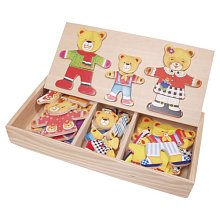 Drevená obliekacia hra - 3 medvedíkovia
